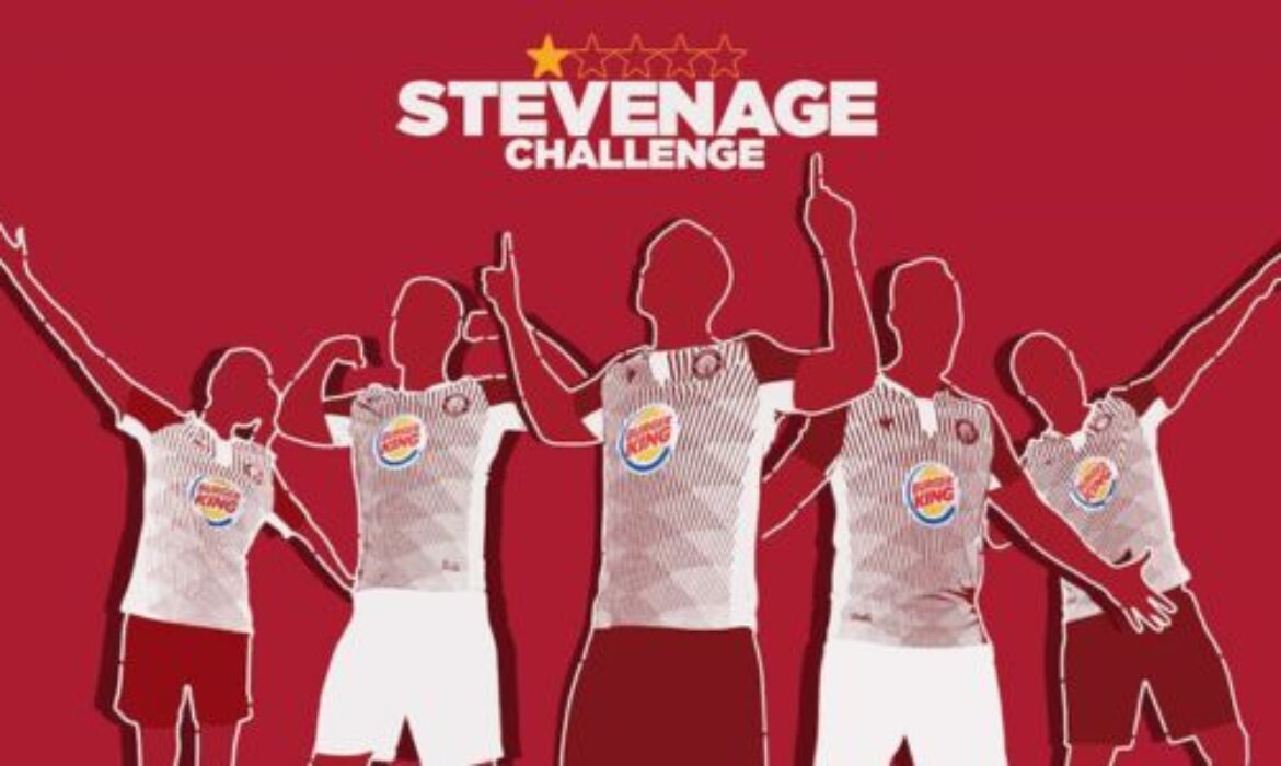 burger king, stevenage fc, stevenage football club, video games, FIFA, FIFA 20, Football, FIFA 21, first team, EFL, English football league, Soccer, marketing, sports, gaming, advertising, burger queen, ad campaign, league two, marketing strategy, covid-19, sponsorship, social media, twitter, x, partnership, online games, internet, offline, whooper, campaign impressions, marketing campaign,